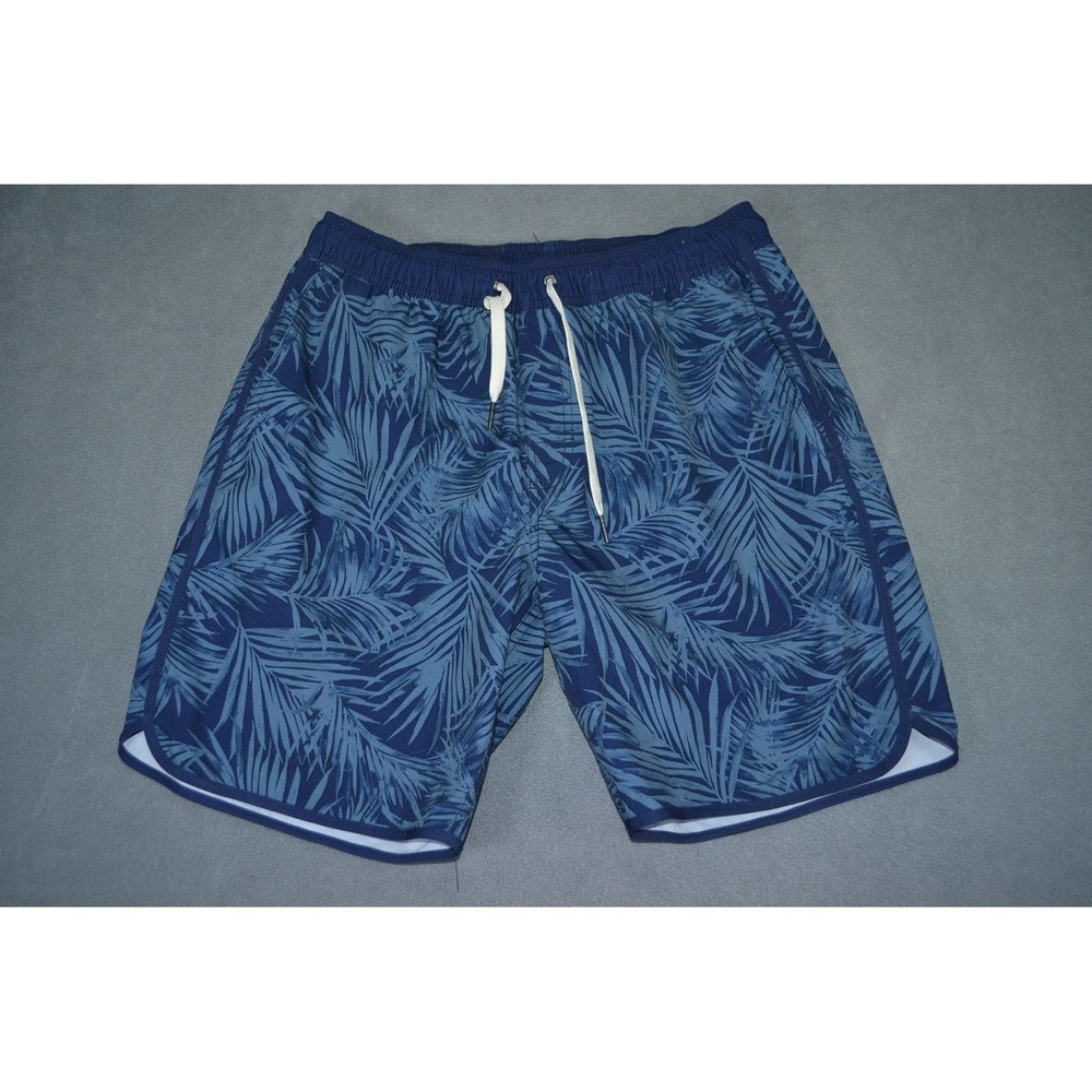 Fair Harbor Anchor Shorts Mens M Lined Navy Evergreen Elastic Waist  8"